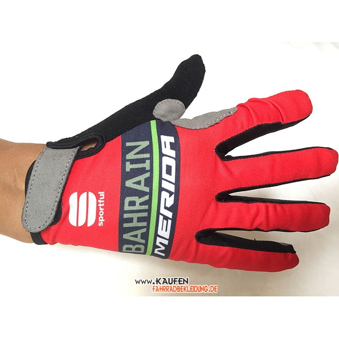 2020 Bahrain-merida Lange Handschuhe Rot